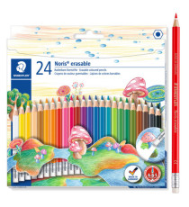 Pastelli colorati Noris cancellabile 144 50 - cancellabili - colori assortiti  - Staedtler - astuccio 24 pezzi Pastelli colorati Noris cancellabile 144 50 - cancellabili - colori assortiti  - Staedtler - astuccio 24 pezzi