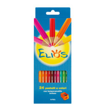 Pastelli Elios - mina 3 mm - con temperamatite - Fila - astuccio 24 pezzi