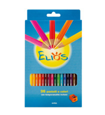 Pastelli Elios - mina 3 mm - con temperamatite - Fila - astuccio 36 pezzi