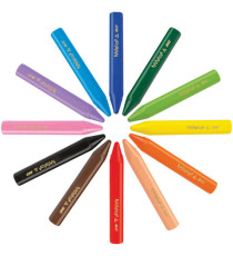 Pastelli Plastidecor - in plastica - colori assortiti - Bic - astuccio 12 colori triangle