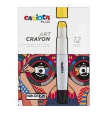 Pastello a cera Art Crayon - Ø 10 mm x 138 mm - colori assortiti - Carioca Plus - conf. 12 pezzi Pastello a cera Art Crayon - Ø 10 mm x 138 mm - colori assortiti - Carioca Plus - conf. 12 pezzi