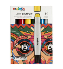Pastello a cera Art Crayon - Ø 10 mm x 138 mm - colori assortiti - Carioca Plus - conf. 6 pezzi Pastello a cera Art Crayon - Ø 10 mm x 138 mm - colori assortiti - Carioca Plus - conf. 6 pezzi