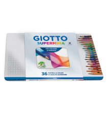 Pastello Supermina - mina 3,8 mm - colori assortiti - Giotto - astuccio in metallo 36 pezzi