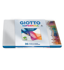 Pastello Supermina - mina 3,8 mm - colori assortiti - Giotto - astuccio in metallo 36 pezzi