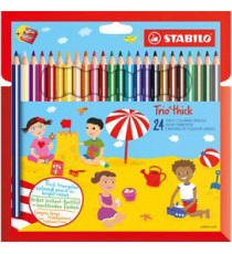 Pastello Trio Thick - diametro mina 4,2 mm - con temperino - colori assortiti - Stabilo - astuccio 24 pezzi Pastello Trio Thick - diametro mina 4,2 mm - con temperino - colori assortiti - Stabilo - astuccio 24 pezzi