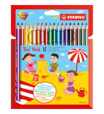 Pastello Trio Thick - diametro mina 4,2 mm - con temperino - colori assortiti - Stabilo - conf. 18 pezzi Pastello Trio Thick - diametro mina 4,2 mm - con temperino - colori assortiti - Stabilo - conf. 18 pezzi