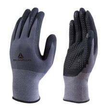 Guanti di precisione VE727NO - poliammide - palmo in nitrile/poliuretano - grip sul palmo - taglia 10 - grigio/nero - De
