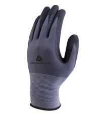 Guanti di precisione VE727NO - poliammide - palmo nitrile/poliuretano + puntini - taglia 08 - grigio/nero - Deltaplus