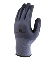 Guanti di precisione VE727NO - poliammide - palmo nitrile/poliuretano + puntini - taglia 08 - grigio/nero - Deltaplus