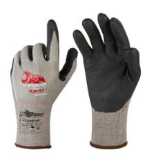 Guanti di protezione CUT - con polsino marrone - taglia 09 - grigio/nero - U-Power