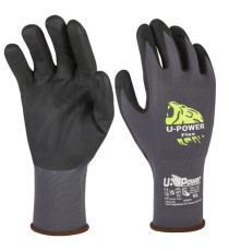 Guanti di protezione FLEX - con polsino marrone - taglia 09 - nero/grigio - U-Power