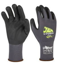 Guanti di protezione FLEX - con polsino nero - taglia 10 - nero/grigio - U-Power