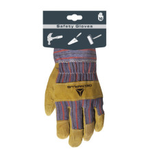 Guanti Docker DC103 - pelle crosta di bovino - taglia 10 - beige/blu - Deltaplus