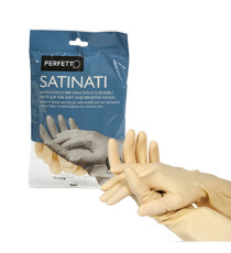 Guanti in lattice - satinati - taglia L/8 - bianco - Perfetto - blister 2 pezzi