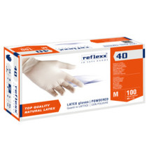 Guanti in lattice R40 - c/polvere - tg M - bianco - Reflexx - conf. 100 pezzi Guanti in lattice R40 - c/polvere - tg M - bianco - Reflexx - conf. 100 pezzi