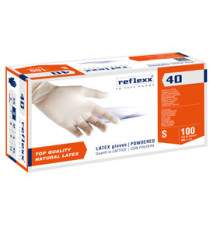 Guanti in lattice R40 - c/polvere - tg S - bianco - Reflexx - conf. 100 pezzi Guanti in lattice R40 - c/polvere - tg S - bianco - Reflexx - conf. 100 pezzi