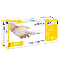 Guanti in lattice R46 - s/polvere - tg XS - bianco - Reflexx - conf. 100 pezzi Guanti in lattice R46 - s/polvere - tg XS - bianco - Reflexx - conf. 100 pezzi