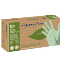 Guanti in nitrile bio - tg L - verde pastello - Reflexx - conf. 100 pezzi Guanti in nitrile bio - tg L - verde pastello - Reflexx - conf. 100 pezzi