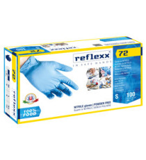 Guanti in nitrile foodline R72 - tg S - azzurro - Reflexx - conf. 100 pezzi Guanti in nitrile foodline R72 - tg S - azzurro - Reflexx - conf. 100 pezzi