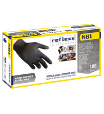 Guanti in nitrile N81 - tg S - nero - Reflexx - conf. 100 pezzi
