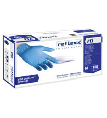 Guanti in nitrile R70 - senza polvere - tg M - azzurro - Reflexx - conf. 100 pezzi