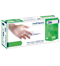 Guanti in vinile R36 - s/polvere - tg M - bianco - Reflexx - conf. 100 pezzi Guanti in vinile R36 - s/polvere - tg M - bianco - Reflexx - conf. 100 pezzi