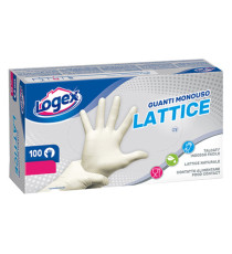 Guanti monouso in lattice - tg. L - Logex Professional - scatola 100 pezzi Guanti monouso in lattice - tg. L - Logex Professional - scatola 100 pezzi