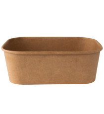 Insalatiera rettangolare monouso - 750 ml - cartoncino - avana - Signor Bio - conf. 50 pezzi