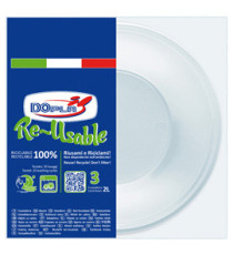 Insalatiera riutilizzabile - rotonda - diametro 13,5 cm - 2 L - PS reuse - bianco - Dopla - conf. 3 pezzi Insalatiera riutilizzabile - rotonda - diametro 13,5 cm - 2 L - PS reuse - bianco - Dopla - conf. 3 pezzi