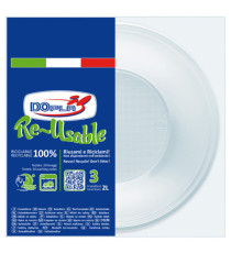 Insalatiera riutilizzabile - rotonda - diametro 13,5 cm - 2 L - PS reuse - bianco - Dopla - conf. 3 pezzi Insalatiera riutilizzabile - rotonda - diametro 13,5 cm - 2 L - PS reuse - bianco - Dopla - conf. 3 pezzi