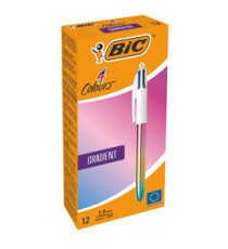 Penna sfera a scatto 4 colori Gradient - 1.0 mm - Bic - conf. 12 pezzi Penna sfera a scatto 4 colori Gradient - 1.0 mm - Bic - conf. 12 pezzi