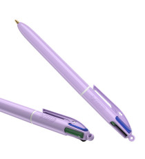 Penna a sfera scatto multifunzione 4 Colours Pastel - punta 1,0 mm - colori assortiti - Bic - conf. 12 pezzi