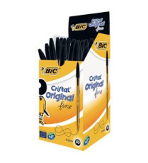 Penna sfera Cristal - punta fine 0,8 mm - nero - Bic - conf. 50 pezzi