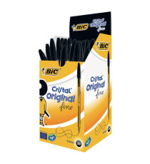 Penna sfera Cristal - punta fine 0,8 mm - nero - Bic - conf. 50 pezzi
