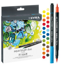Pennarelli Aqua Brush Duo - punte 2,00 - 4,00 mm - Lyra - astuccio 24 pezzi