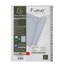 Intercalare alfabetico - PP riciclato - A4 - A-Z - grigio - Exacompta