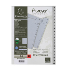 Intercalare alfabetico - PPL riciclato - A4 - A-Z - grigio - Exacompta Intercalare alfabetico - PPL riciclato - A4 - A-Z - grigio - Exacompta
