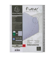 Intercalare numerico - 31 tasti - A4 - PPL riciclato - grigio - Exacompta Intercalare numerico - 31 tasti - A4 - PPL riciclato - grigio - Exacompta