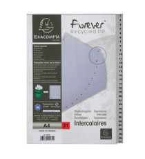Intercalare numerico - 31 tasti - A4 - PPL riciclato - grigio - Exacompta Intercalare numerico - 31 tasti - A4 - PPL riciclato - grigio - Exacompta