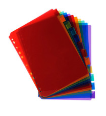 Intercalari neutri - PPL - A4 - trasparente - 12 posizioni - Exacompta