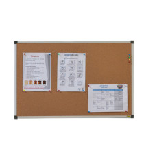 Lavagna - 90 x120 cm - superficie in sughero - cornice in alluminio - Starline