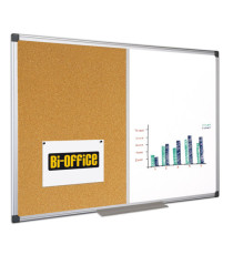 Lavagna combinata - 60 x 90 cm - bianco/ sughero - Bi-Office Lavagna combinata - 60 x 90 cm - bianco/ sughero - Bi-Office