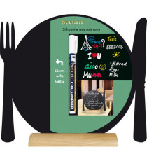 Lavagna da tavolo Silhouette - 24 x 25 cm - forma piatto - nero - Securit Lavagna da tavolo Silhouette - 24 x 25 cm - forma piatto - nero - Securit