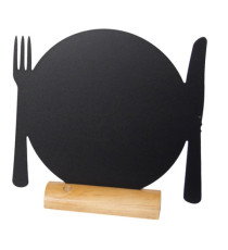 Lavagna da tavolo Silhouette - 24 x 25 cm - forma piatto - nero - Securit Lavagna da tavolo Silhouette - 24 x 25 cm - forma piatto - nero - Securit