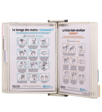 Leggio antibatterico - da muro - 10 buste - A4 - bianco - Djois Leggio antibatterico - da muro - 10 buste - A4 - bianco - Djois