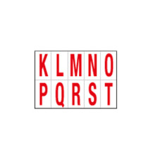 Lettere adesive da K a T - in PVC - 56 x 99 mm - 10 et/fg - 1 foglio - rosso/bianco Lettere adesive da K a T - in PVC - 56 x 99 mm - 10 et/fg - 1 foglio - rosso/bianco
