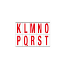 Lettere adesive da K a T - in PVC - 70 x 124 mm - 10 et/fg - 1 foglio - rosso/bianco Lettere adesive da K a T - in PVC - 70 x 124 mm - 10 et/fg - 1 foglio - rosso/bianco
