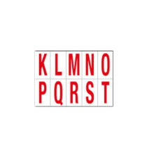 Lettere adesive da K a T - in PVC - 70 x 124 mm - 10 et/fg - 1 foglio - rosso/bianco Lettere adesive da K a T - in PVC - 70 x 124 mm - 10 et/fg - 1 foglio - rosso/bianco