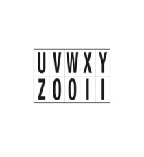 Lettere adesive da U a Z - in PVC - 70 x 124 mm - 10 et/fg - 1 foglio - nero/bianco Lettere adesive da U a Z - in PVC - 70 x 124 mm - 10 et/fg - 1 foglio - nero/bianco