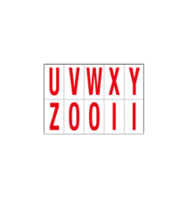 Lettere adesive da U a Z - in PVC - 70 x 124 mm - 10 et/fg - 1 foglio - rosso/bianco Lettere adesive da U a Z - in PVC - 70 x 124 mm - 10 et/fg - 1 foglio - rosso/bianco